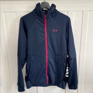 Oakley Navy Blue Zip Up Jacket with Pink Accents Women’s Size Medium